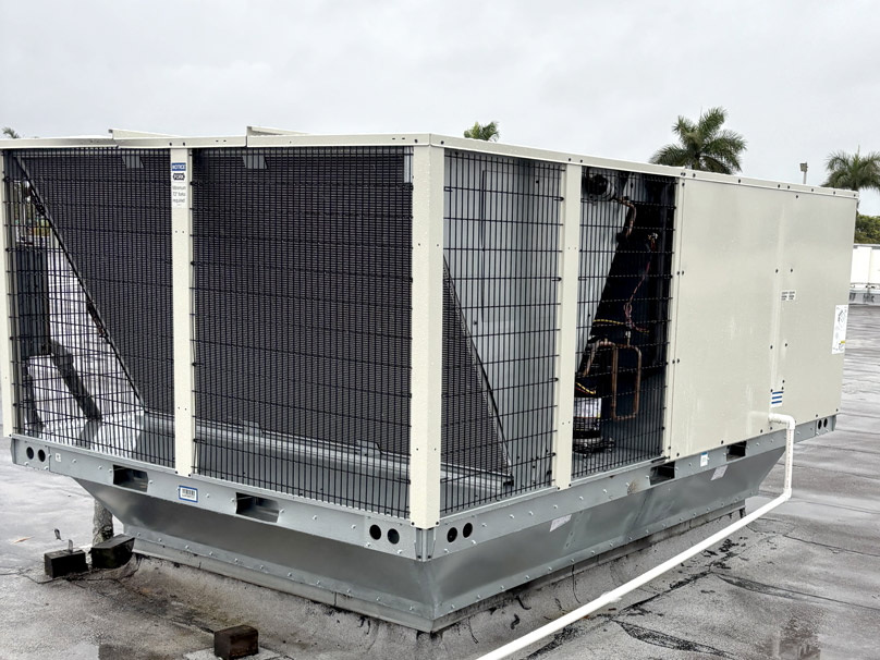 Large commercial air conditioning unit on a roof